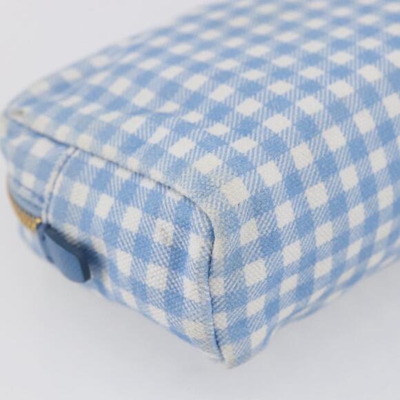 PRADA Pouch Canvas Light Blue Gold Auth 154909 - Picture 16 of 16